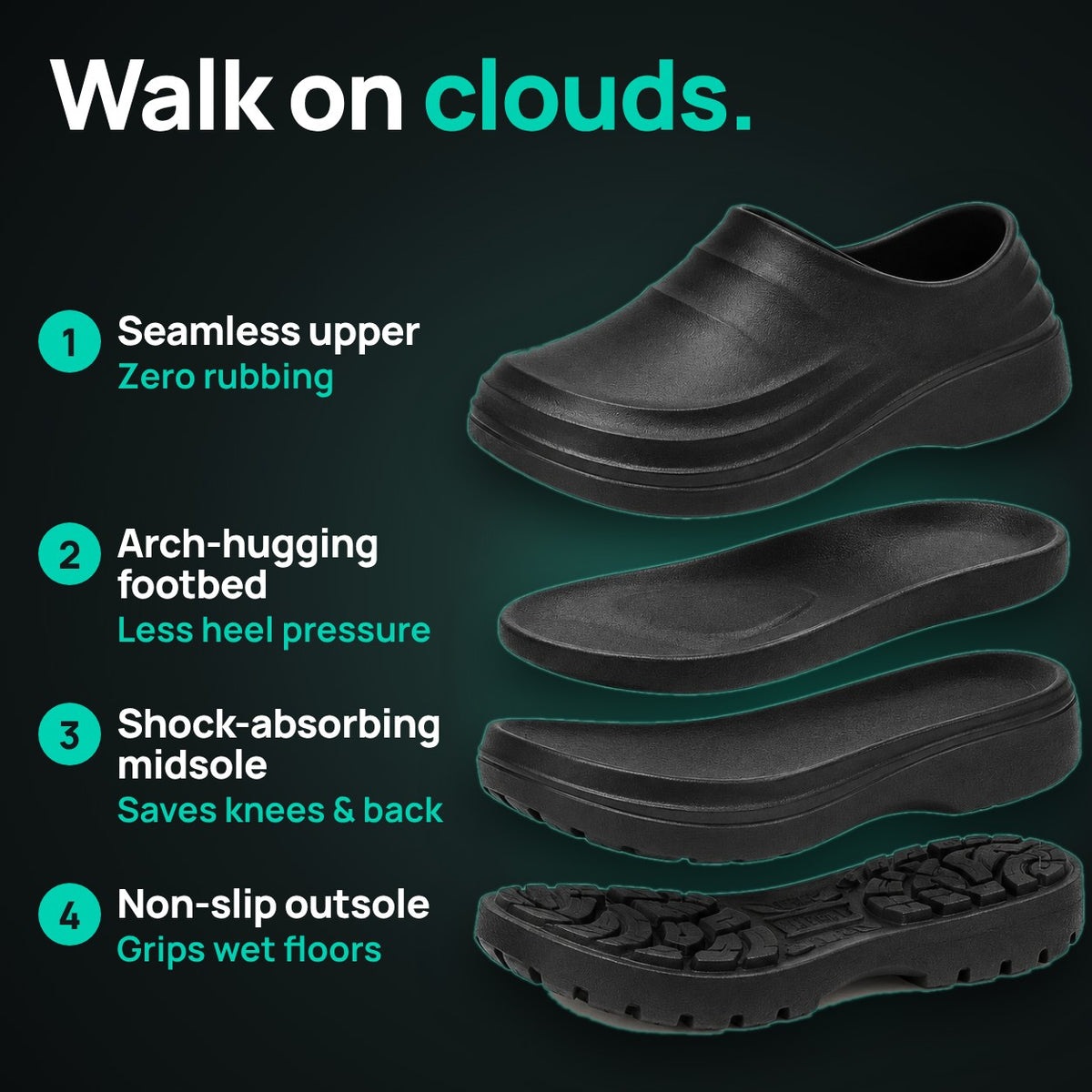 Walk on clouds: four layers of the Alpyn clog