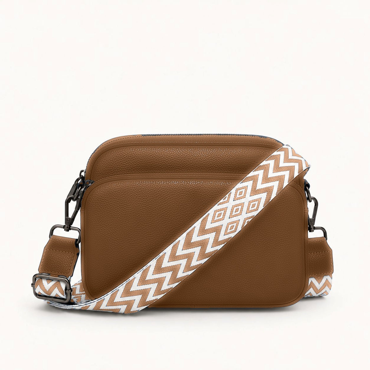 Rivarella Crossbody Bag in Brown with its woven strap