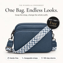 Rivarella Crossbody Bag in Linen Blue – front view